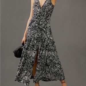 Chic Black and White Midi Dress